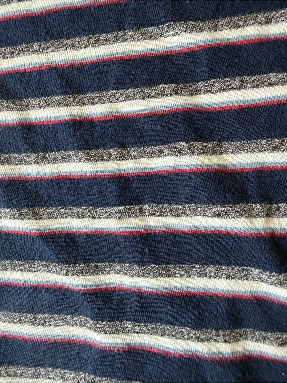 J.Crew Knit Goods Slub Cotton Striped T-Shirt Navy Blue Red Mens XL Unisex